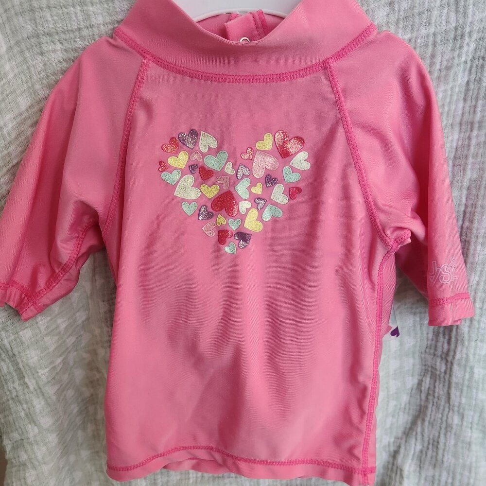 UV Skins Swim Set Bubblegum Hearts Print